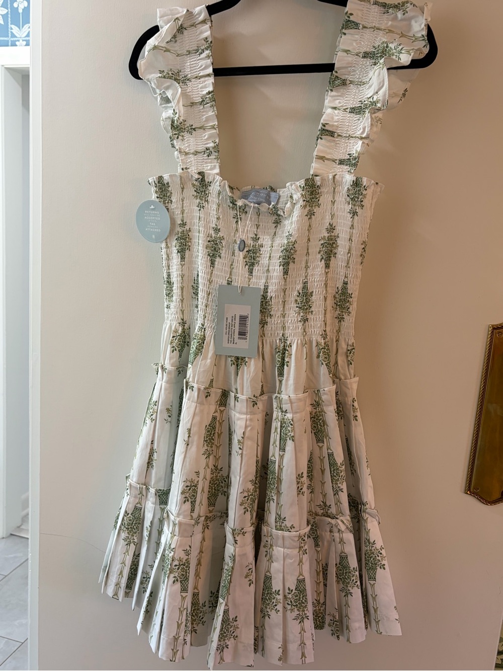 Hill House THE CHARLOTTE NAP DRESS
BASKET STRIPE, APPLE GREEN XL - Picture 4 of 4
